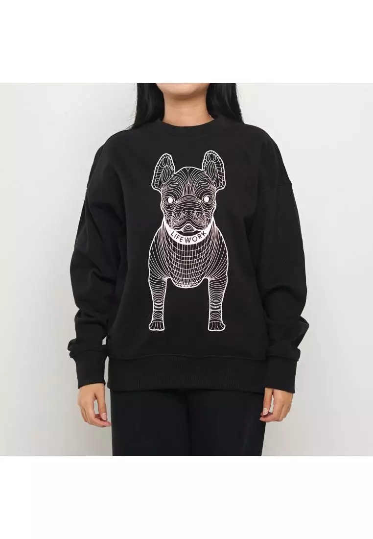 Jual LIFEWORK Sweater LIFE WORK RADOG WHITE BLACK SWEATSHIRT 100% ...