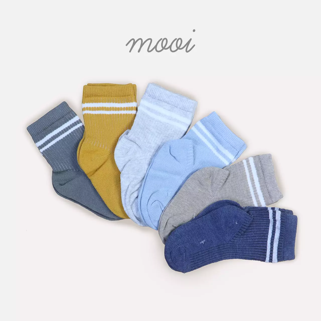 Mooi Stripes Socks Kaos Kaki Anak - Blue Rain