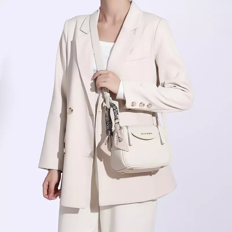 BLLE ROWN Tas Wanita Bentuk Bantal Tas Bahu Tas Selempang Wanita Model Terbaru BR6001-White