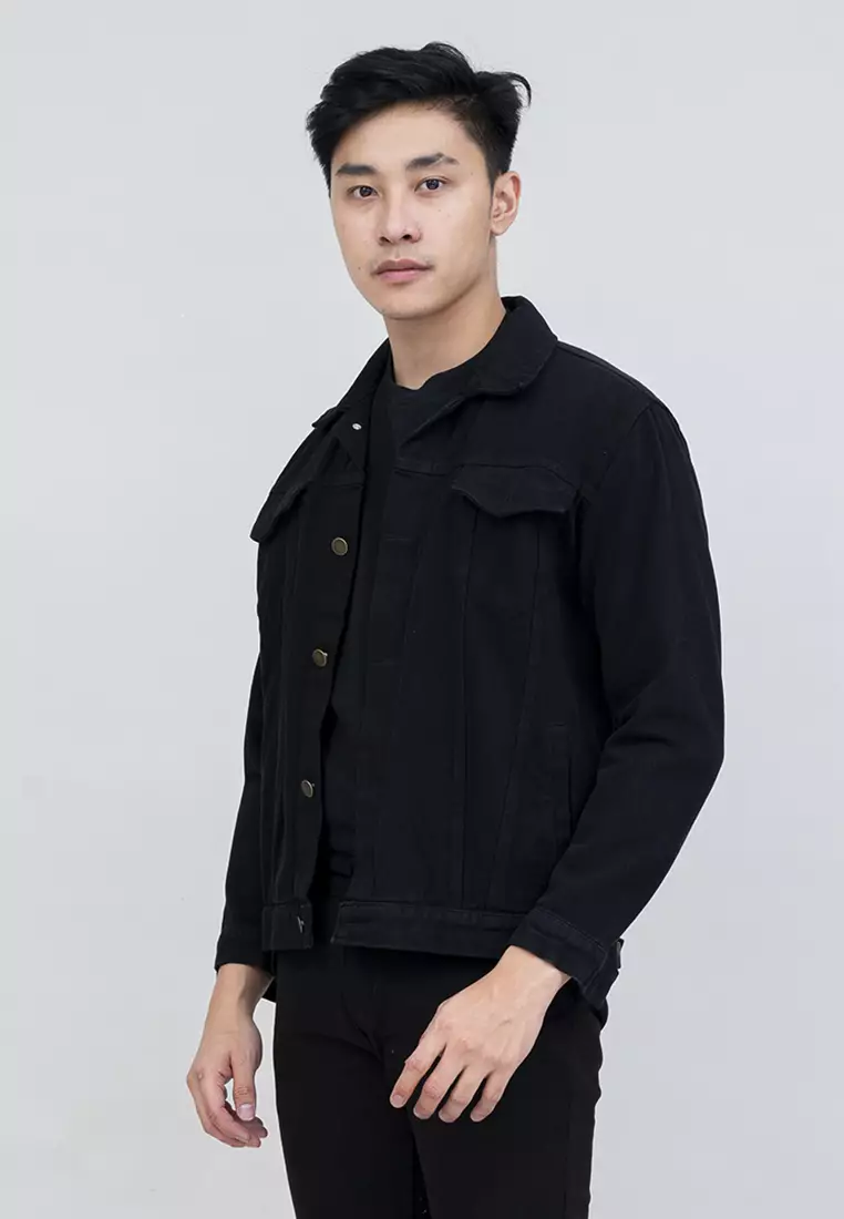 houseofcuff jaket jeans denim hitam tebal pria unisex tokyo