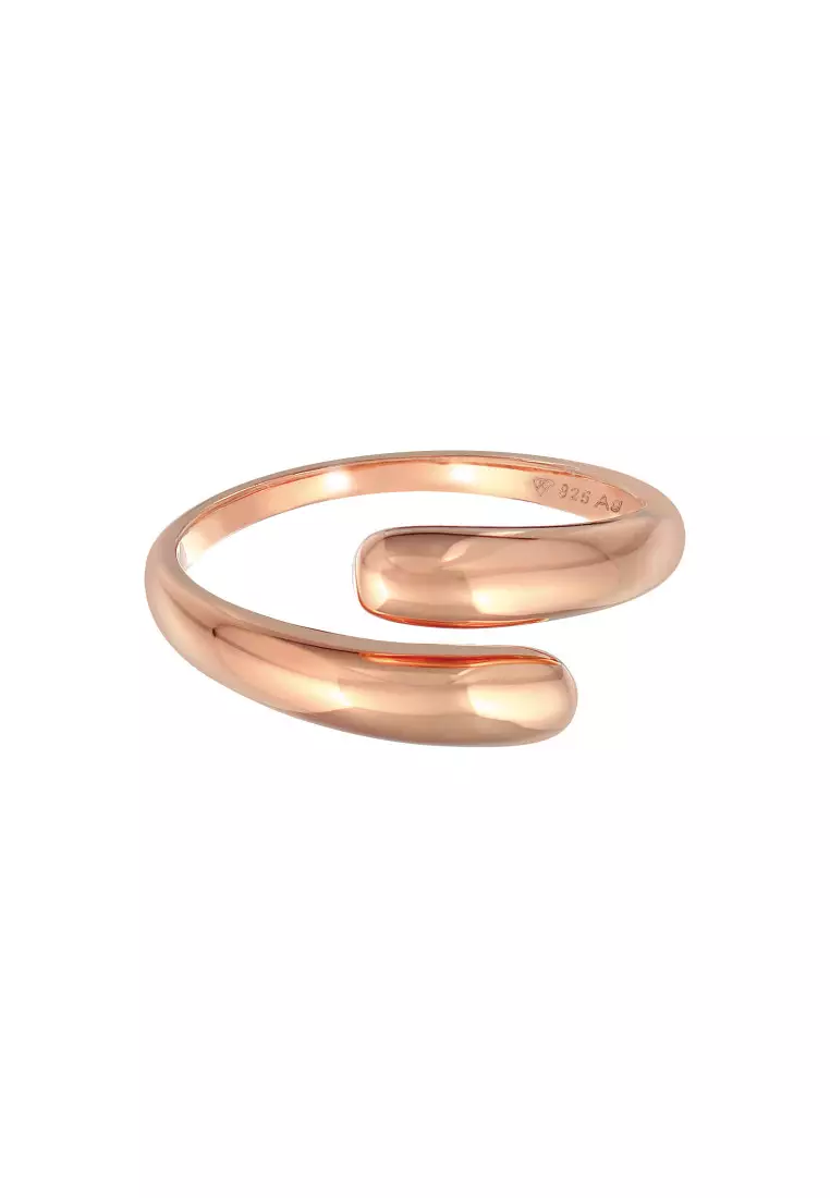 Cincin Perhiasan Perak 925 Wanita Wrap Rosegold Plated