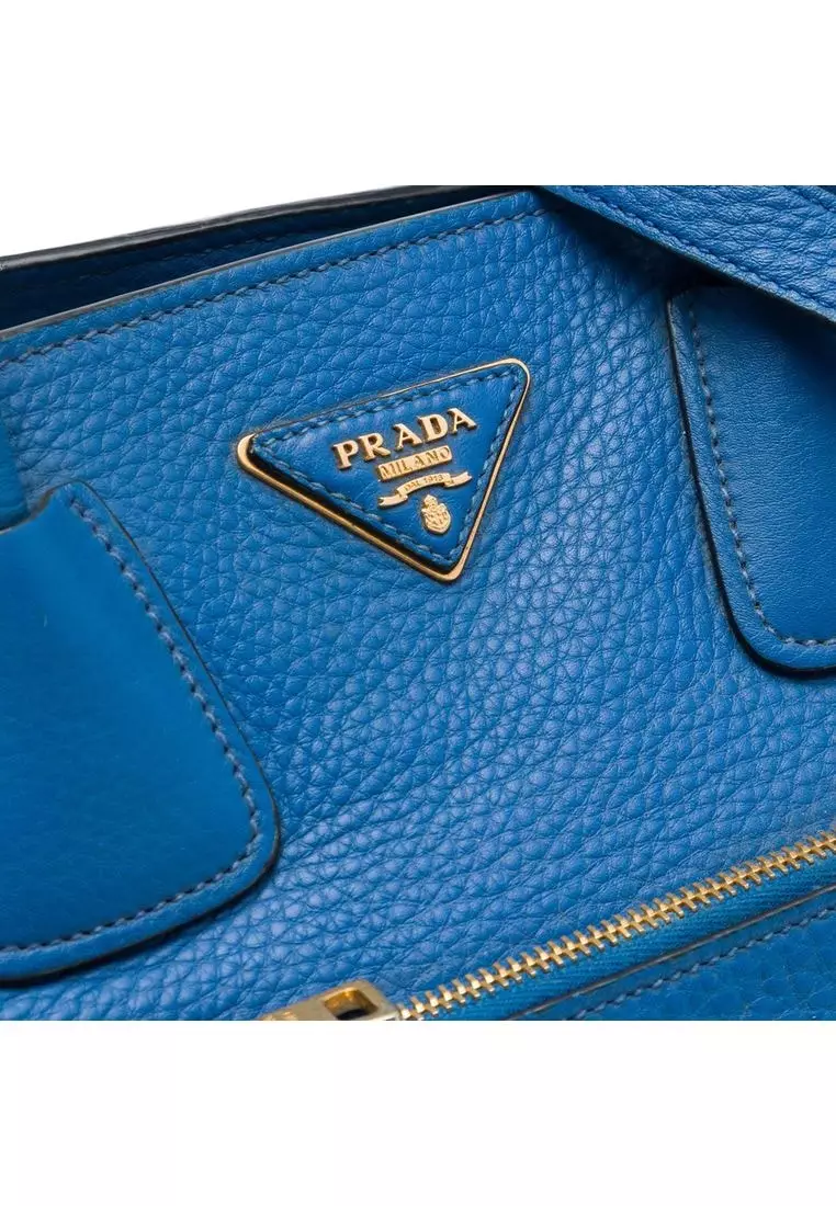 Pre-Loved Prada Vitello Daino Front Pocket Open Convertible Tote