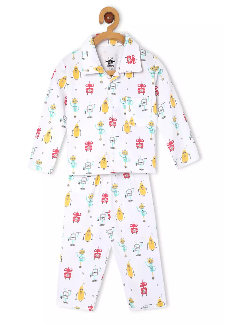 Baby and Kids Pajama Nightsuit Set- Robo Club