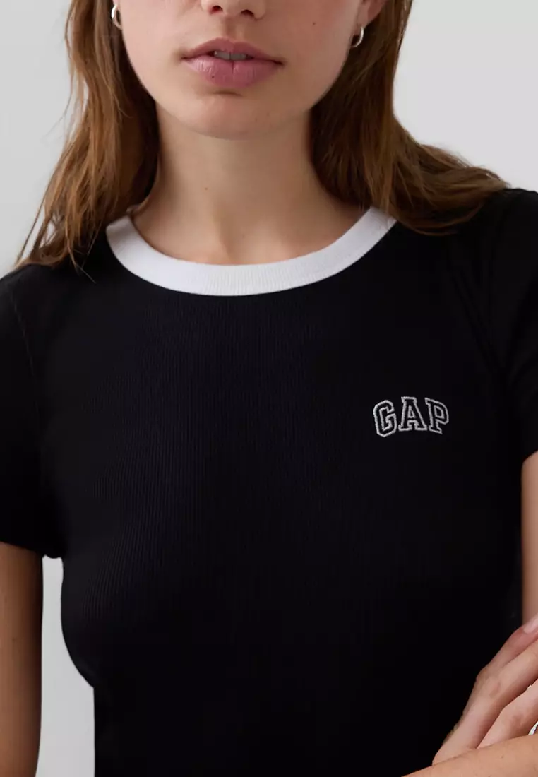 Ribbed Mini Logo T-Shirt