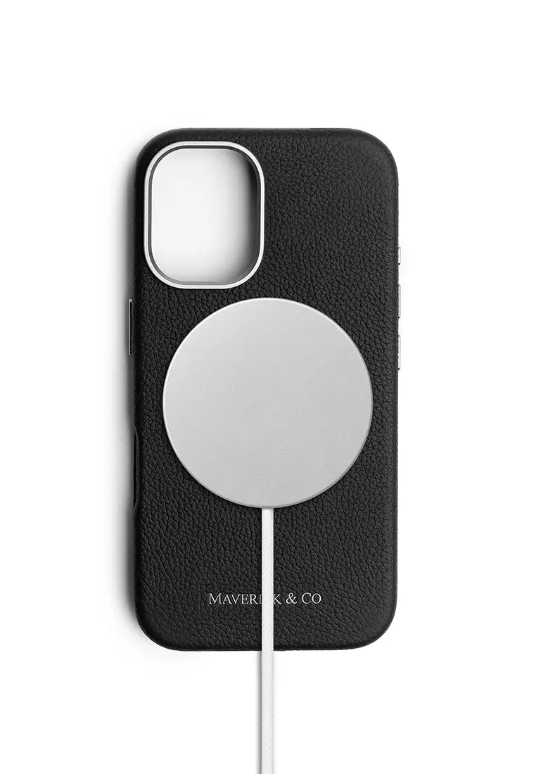 Maverick & Co. Pebbled Leather Phone Case Black