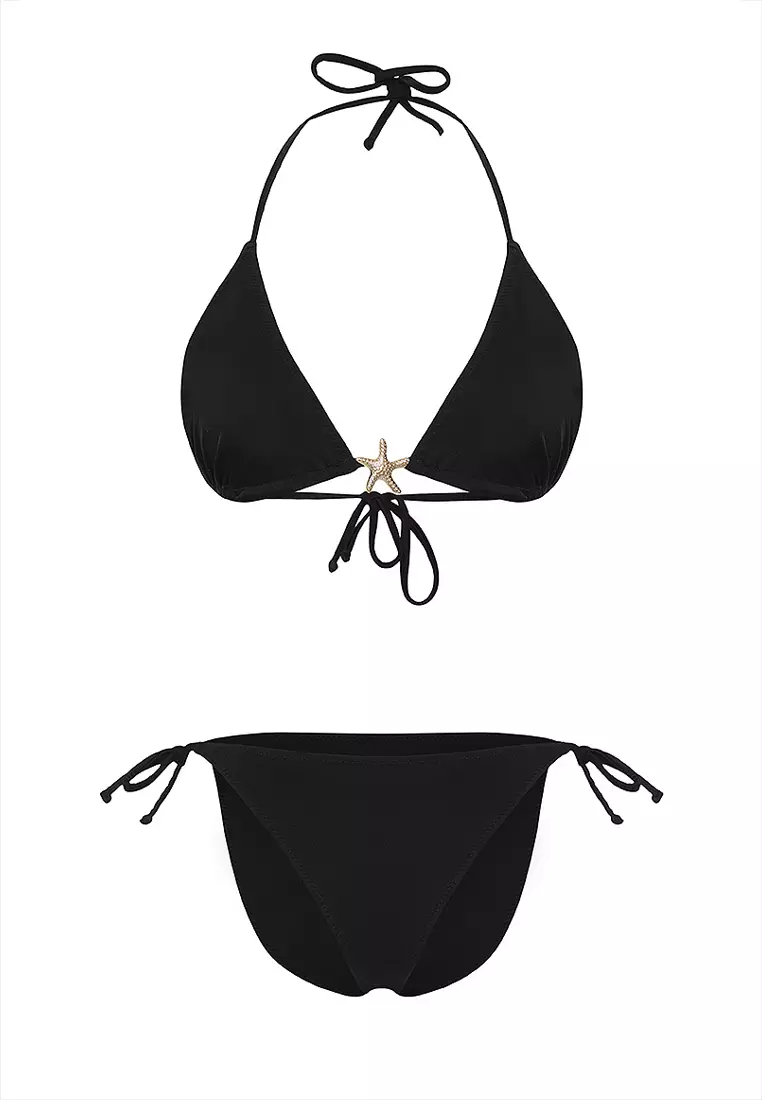 Black Triangle Star Accessory Regular Bikini Set