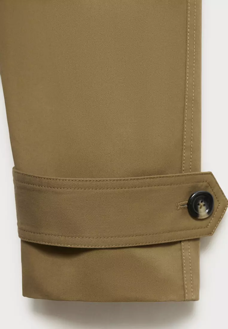 Long Double-Breasted Trench Coat