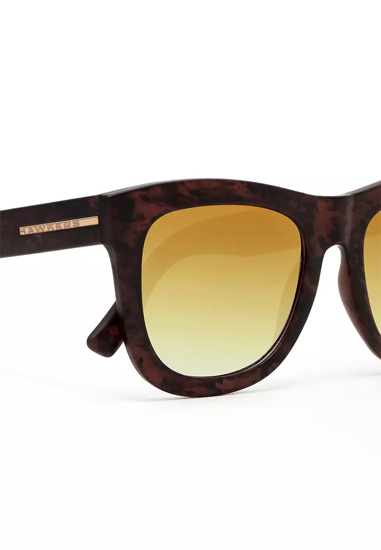 HAWKERS Dark Carey Gold Gradient NOBU Asian Fit Sunglasses for Men and Women. UV400 Protection. Official Product Designed in Spain