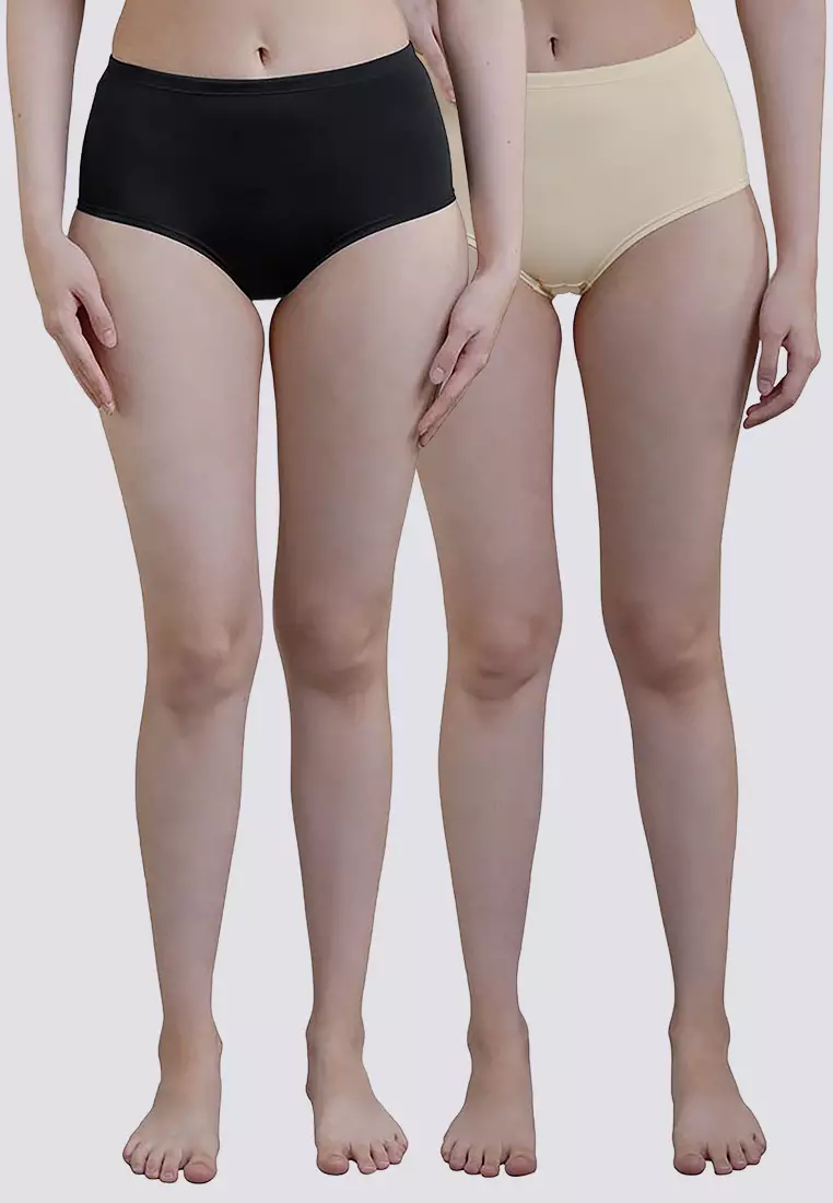 Buy Barbizon Sporty Nude Empress 2-in-1 Pack Midwaist Boyleg Panty Underwear  For Women 2024 Online