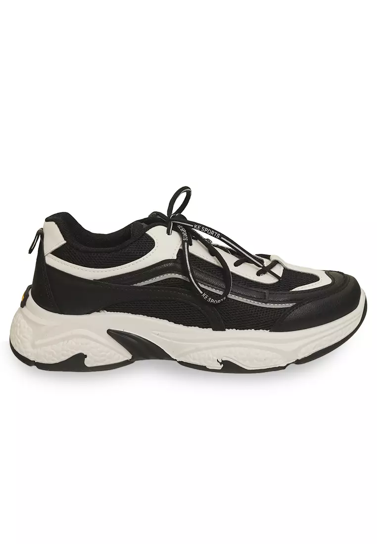 Anando Sepatu Sneakers Tali Pria Stylish Design Casual Sport Shoes Lighweight Material Mesh ORIGINAL - Black