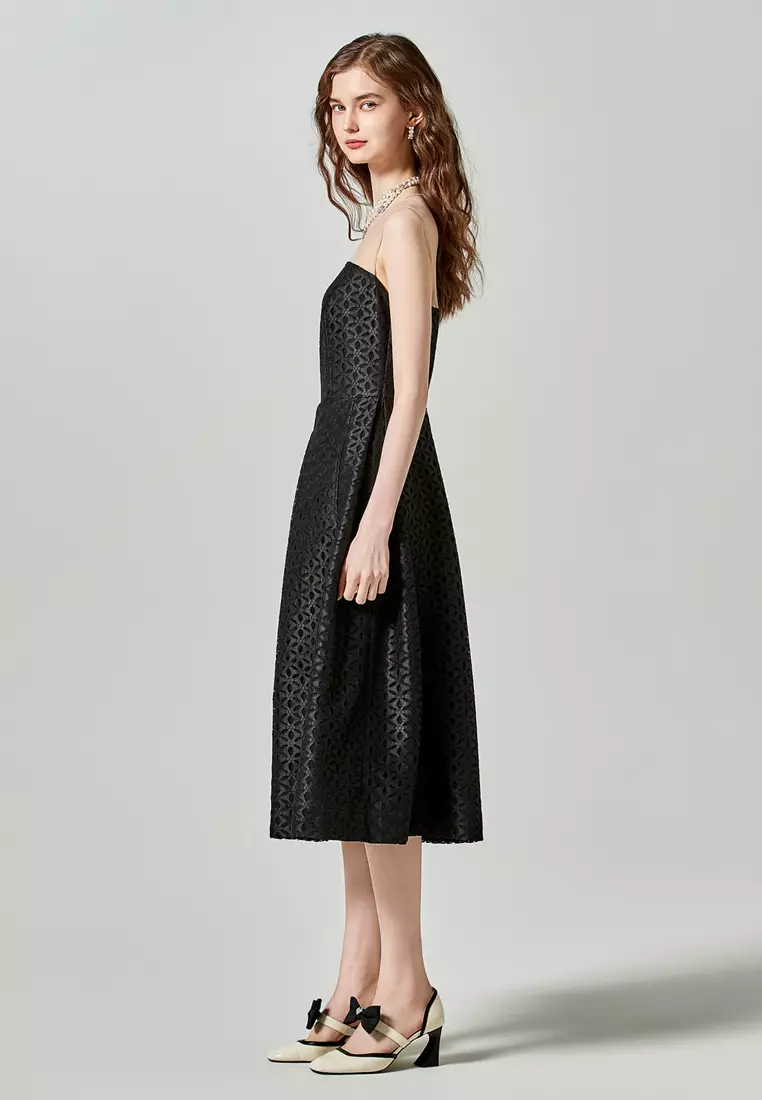 Retro Black Cocktail Dress With Side Pockets