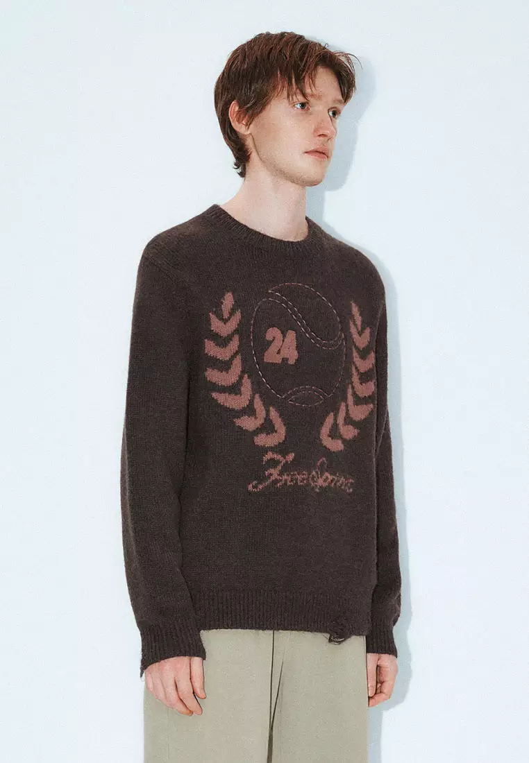 UR冬季新款男装复古学院风破洞毛须针织衫UMV940052