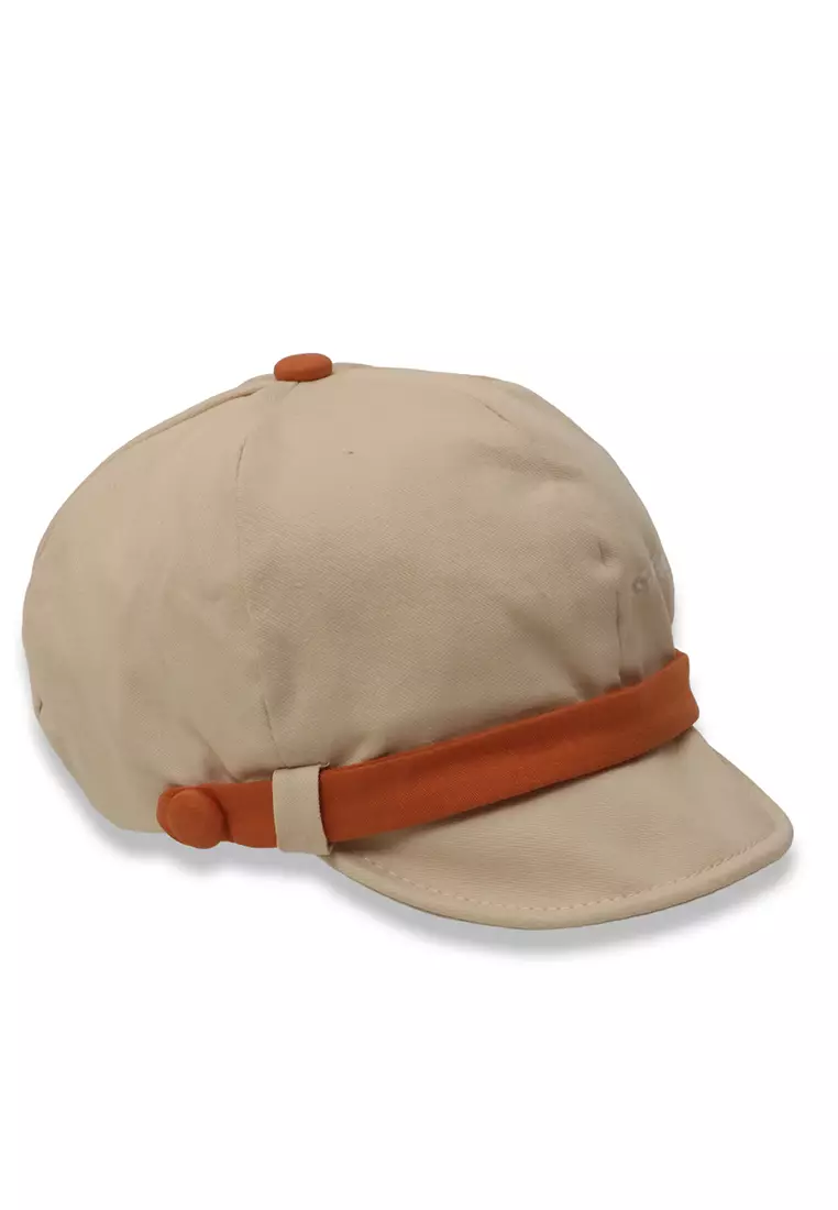 Otieno Aksesoris Fashion Topi Beret Anak Unisex Funny Design Kids Hat Material Cotton ORIGINAL - Cream