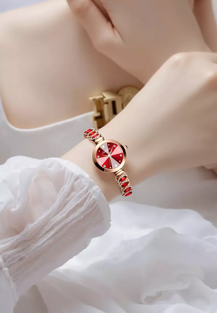 Jam Tangan Wanita Korea Elegan Tali Gelang Berlian Anti Air Jam Tangan Cewek Original rosered