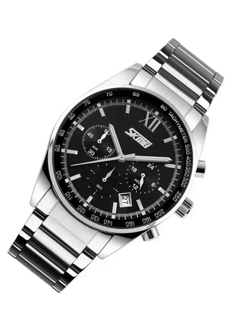 Jam Tangan Analog Pria Casual Waterproof Stainless Steel Strap LL77 ORIGINAL