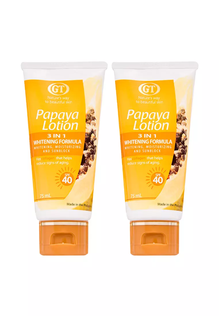 Buy GT Papaya Lotion Spf40 75ml (set Of 2) 2024 Online | ZALORA