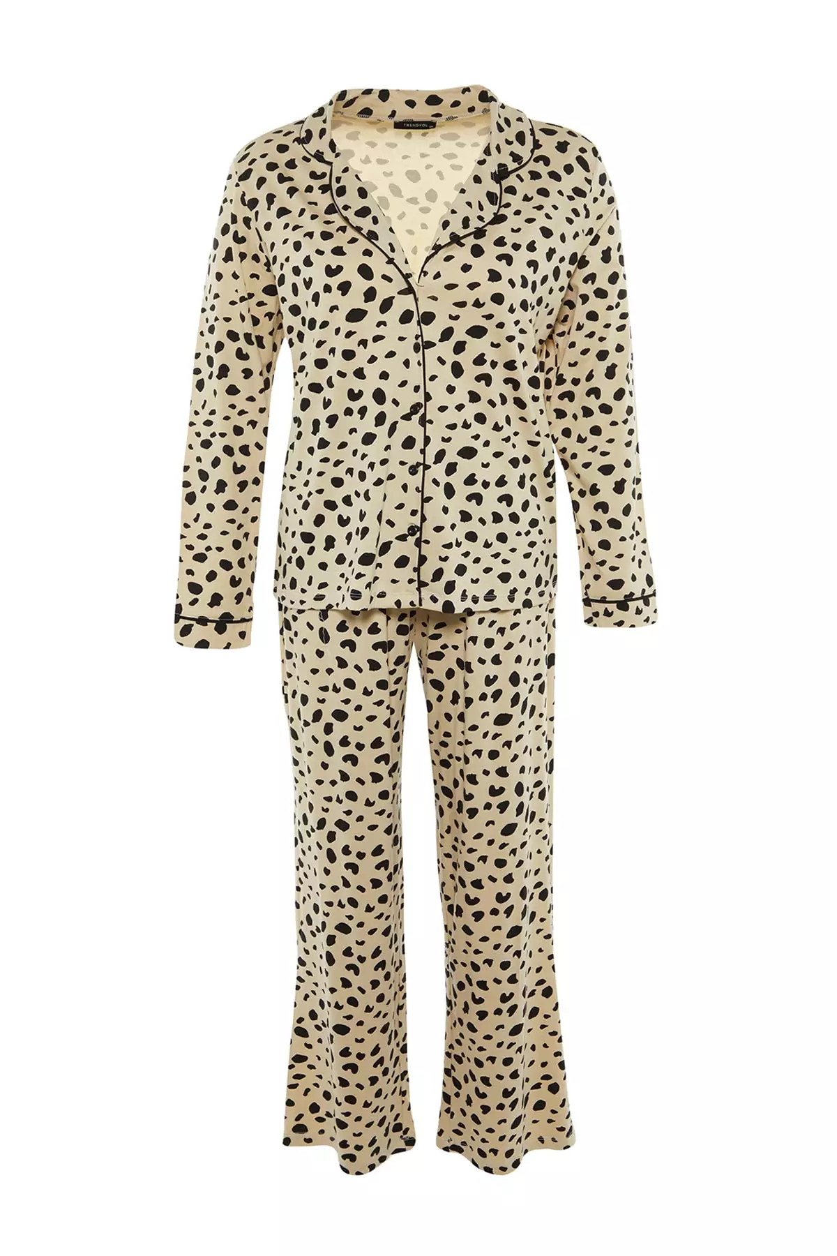 Colorful Animal Patterned Shirt Collar Pajamas Set - Tbbaw23Ai00015