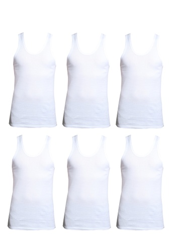 BRUTE Regular Tank Top White Sando - Set of 6 | ZALORA Philippines