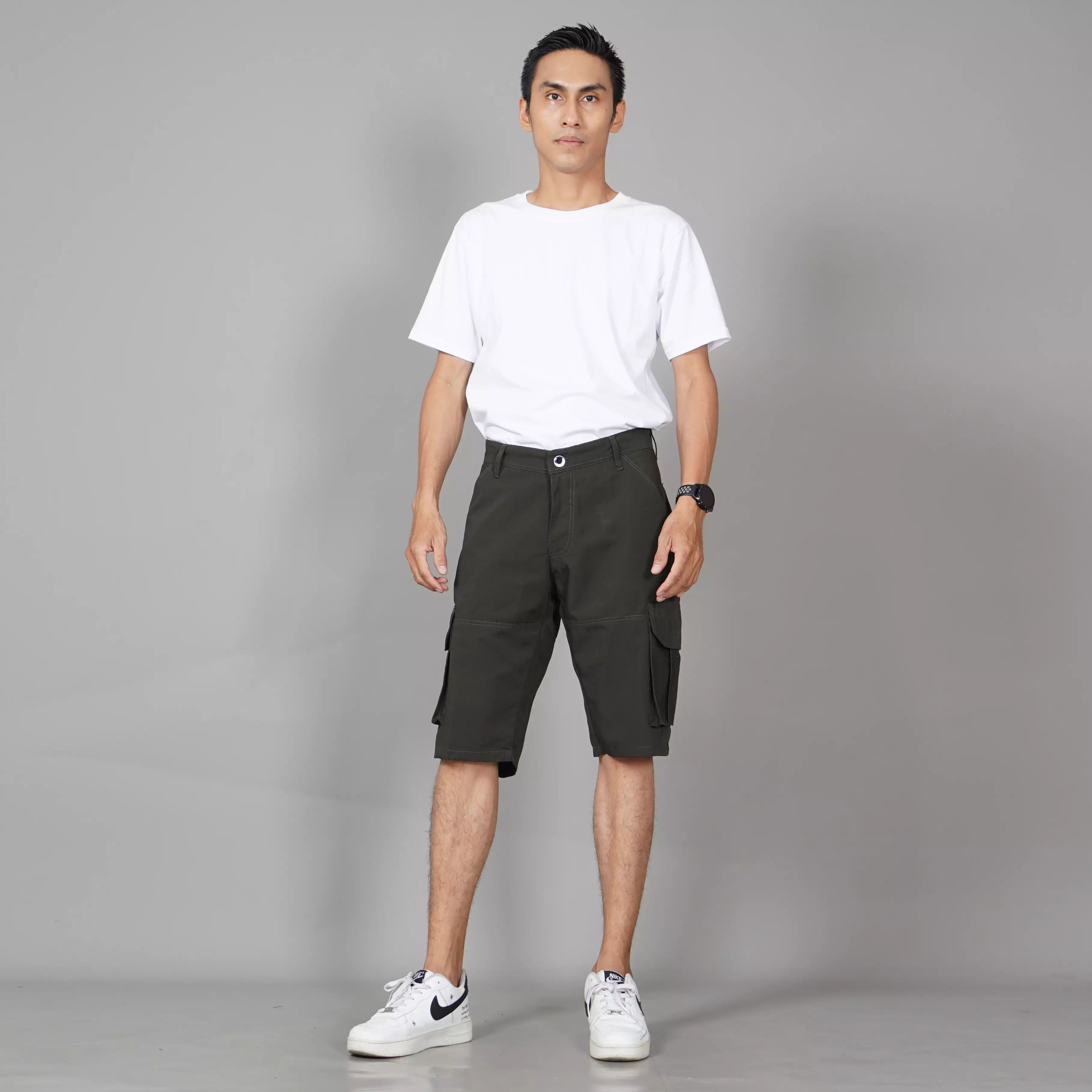  CHARLES Celana Pendek Cargo Pria Celana Kargo Pendek Pria - ARMY