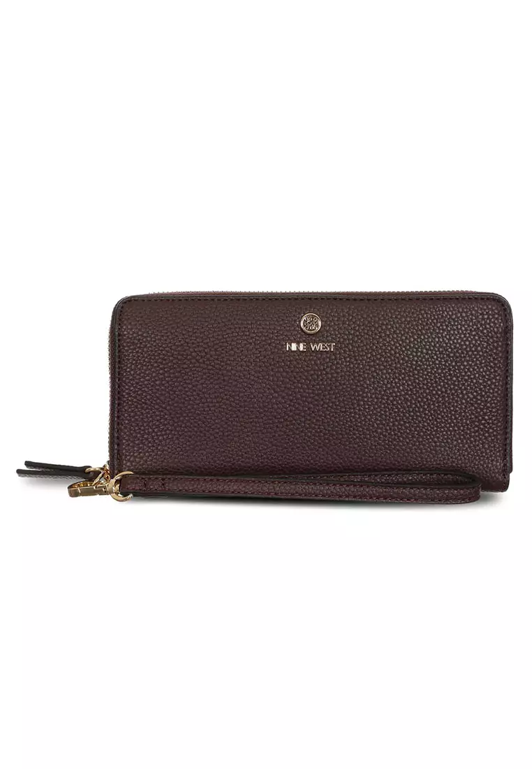 Buy Nine West Linnette SLG Zip Around Wristlet Wallet Raisin 2023