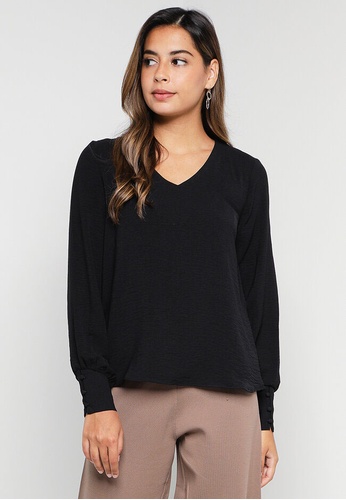 Buy ONLY Chili Long Sleeves V-Neck Top 2023 Online | ZALORA Singapore