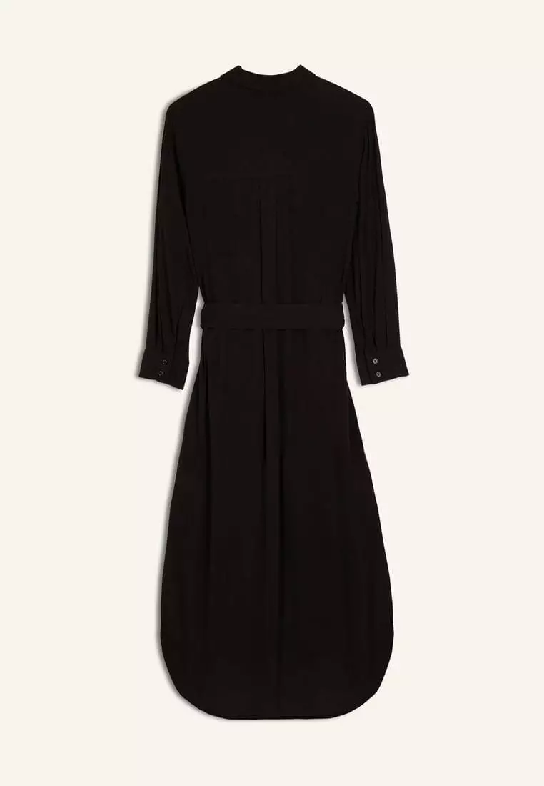 Tie-Belt Midi Shirt Dress for Women
