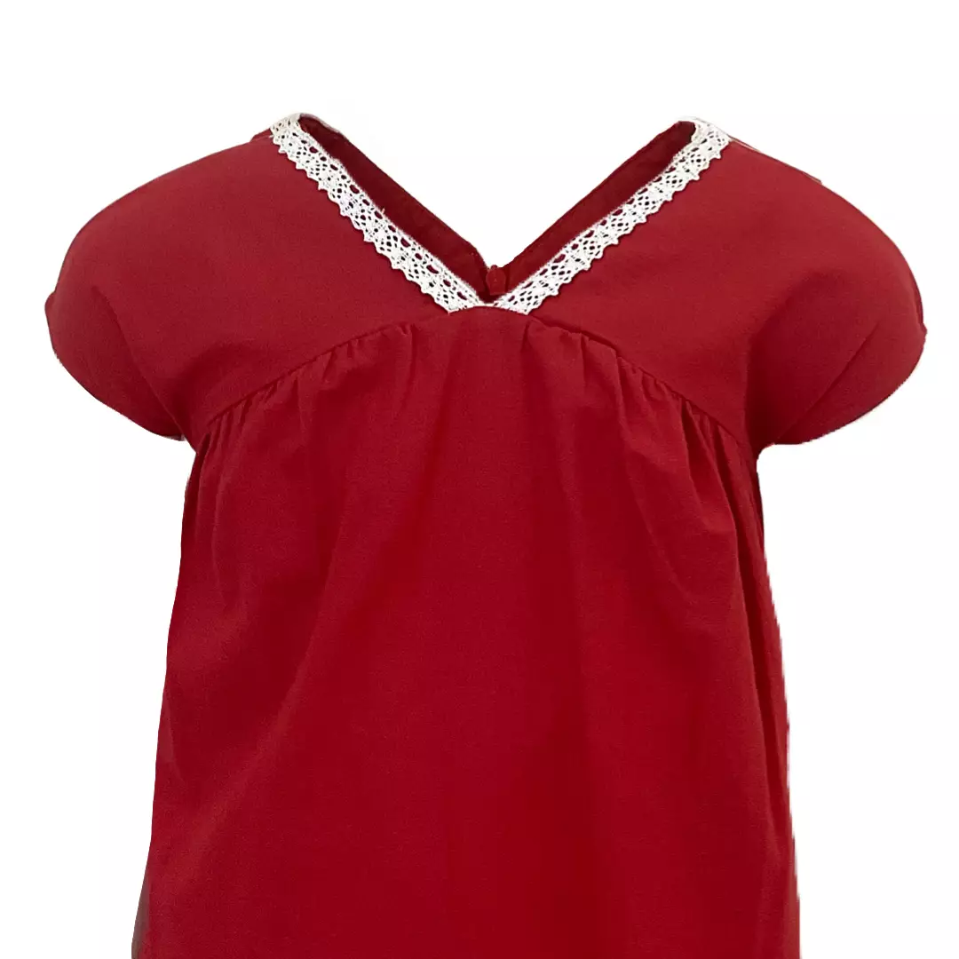 Pingu Long Dress Anak Perempuan Polos Merah 91001134G