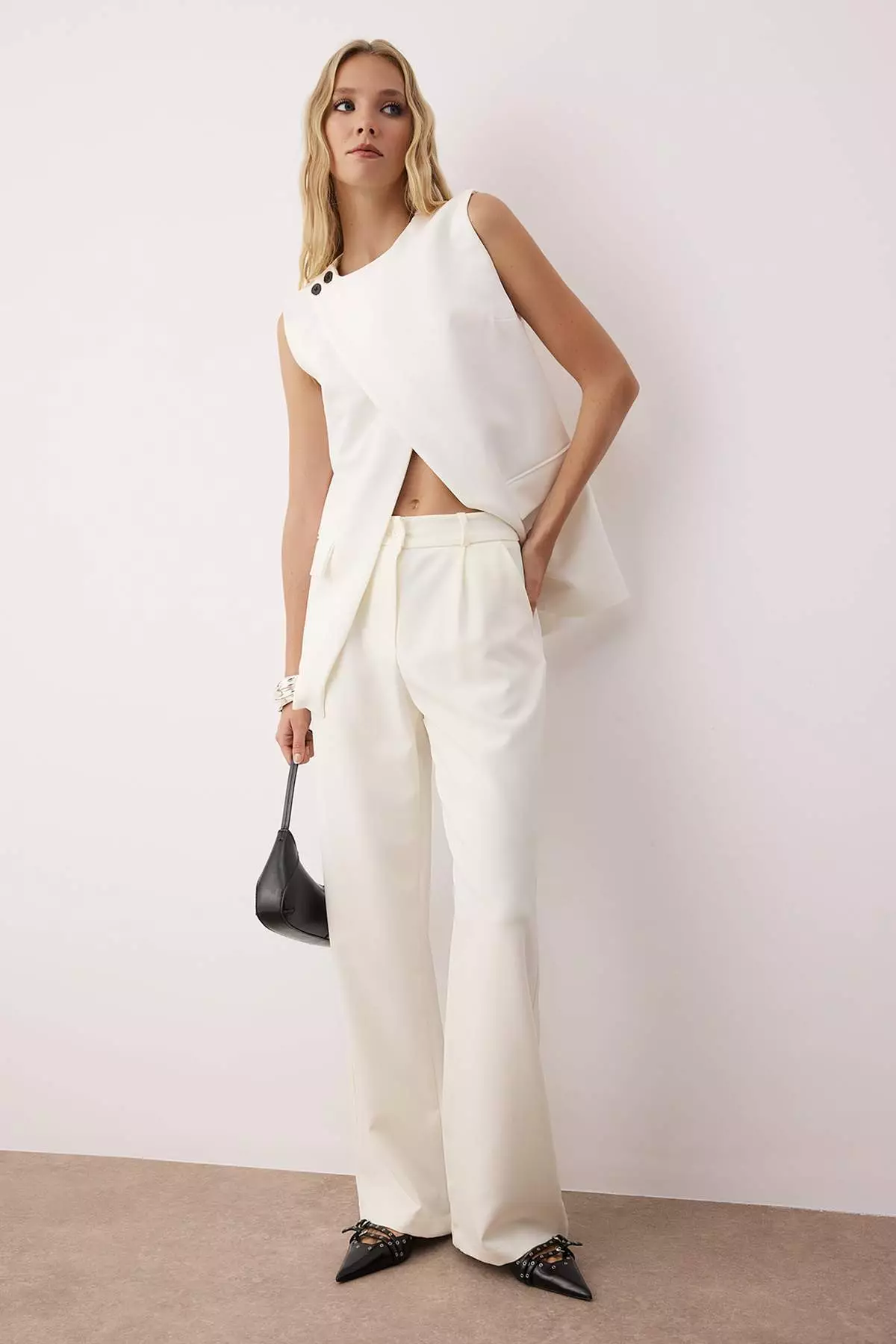 High Waist Pleated Trousers