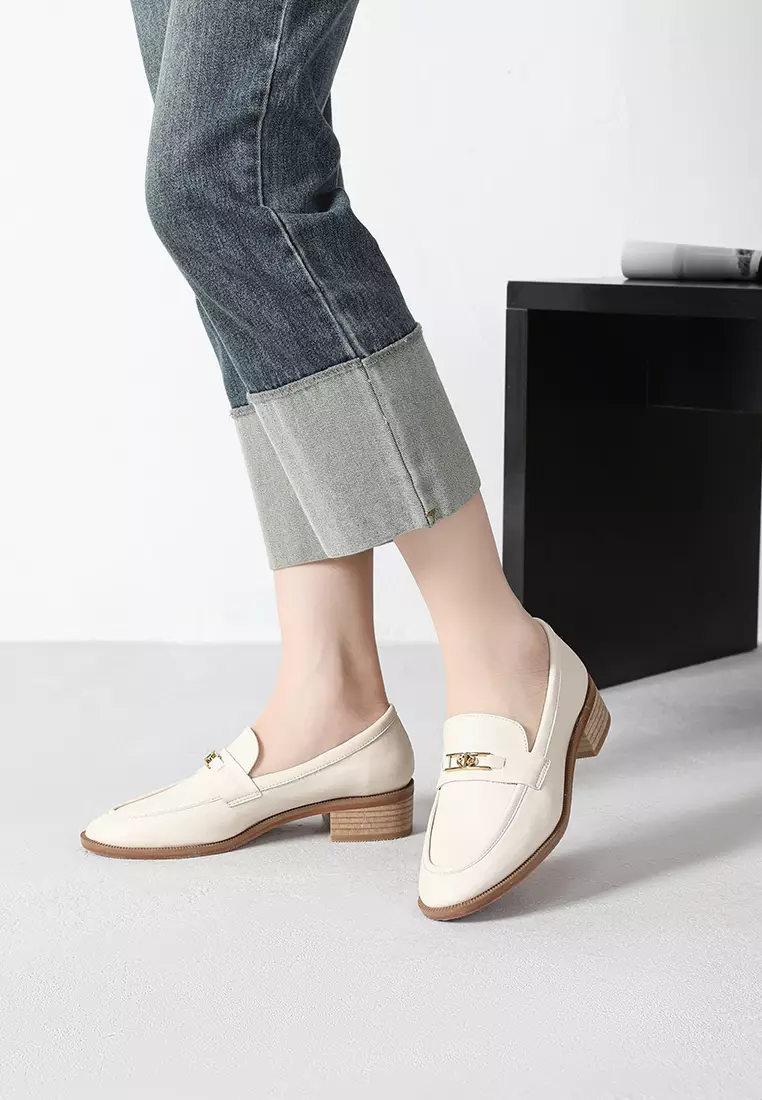 金屬搭扣真皮樂福鞋 TH128-9