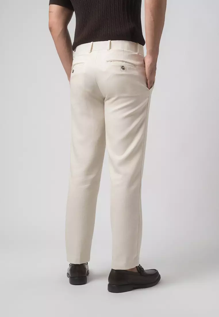 Pedro Regular Fit Trousers Pants Ivory