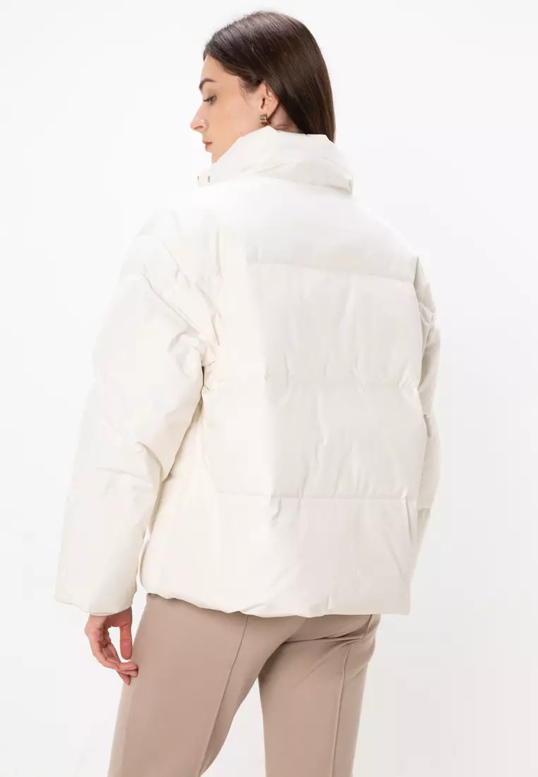 Calvin klein stand collar coat clearance