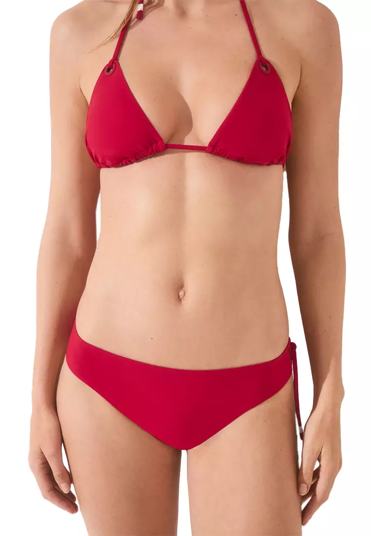 Classic Red Bow Or Tie Bikini Panty