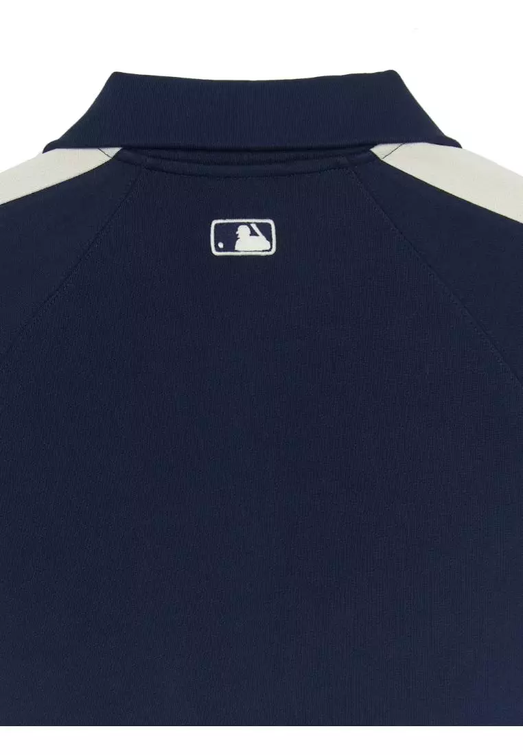 WOMEN'S SPORTIVE VARSITY TRACK CROP HALF-ZIP SWEATSHIRTS NEW YORK YANKEES