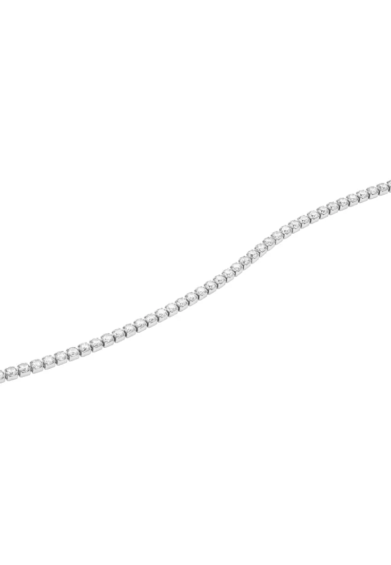 Classic Tennis Necklace Silver 項鍊 銀 - 手鍊 - 情侶手鍊 - 不銹鋼鏈手鍊 - DW