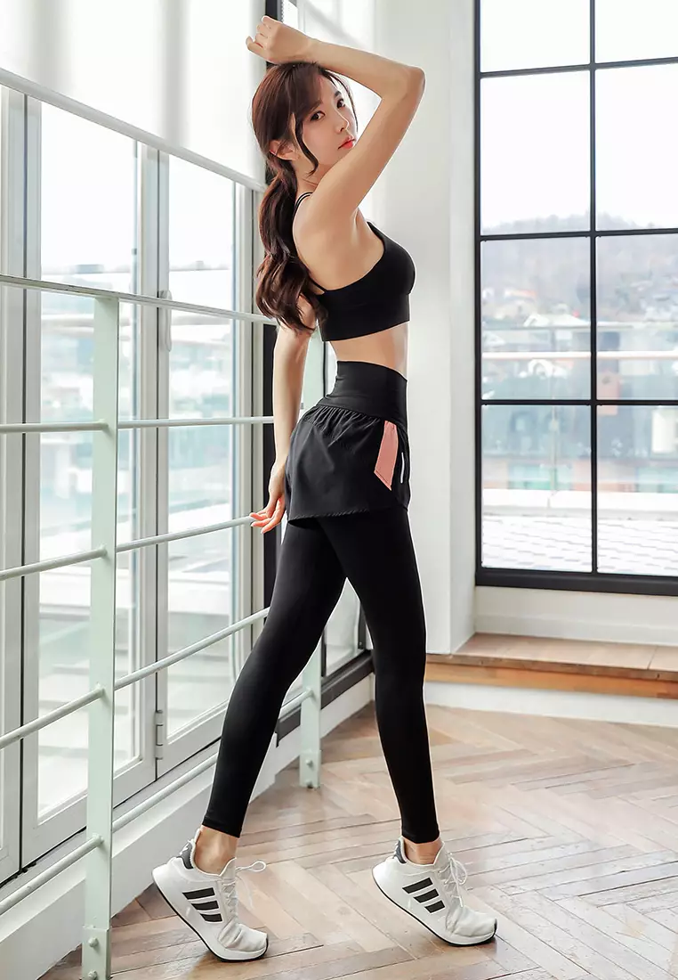 Buy Its Me Fake Two High-Elastic Running Fitness Yoga Tights 2025
