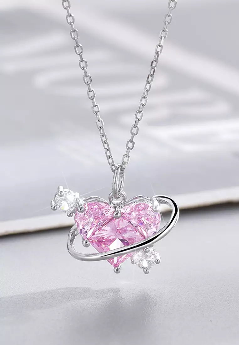 Kalung Wanita Love Planet Gaya Korea Necklace Anti Luntur Asli Perhiasan Wanita