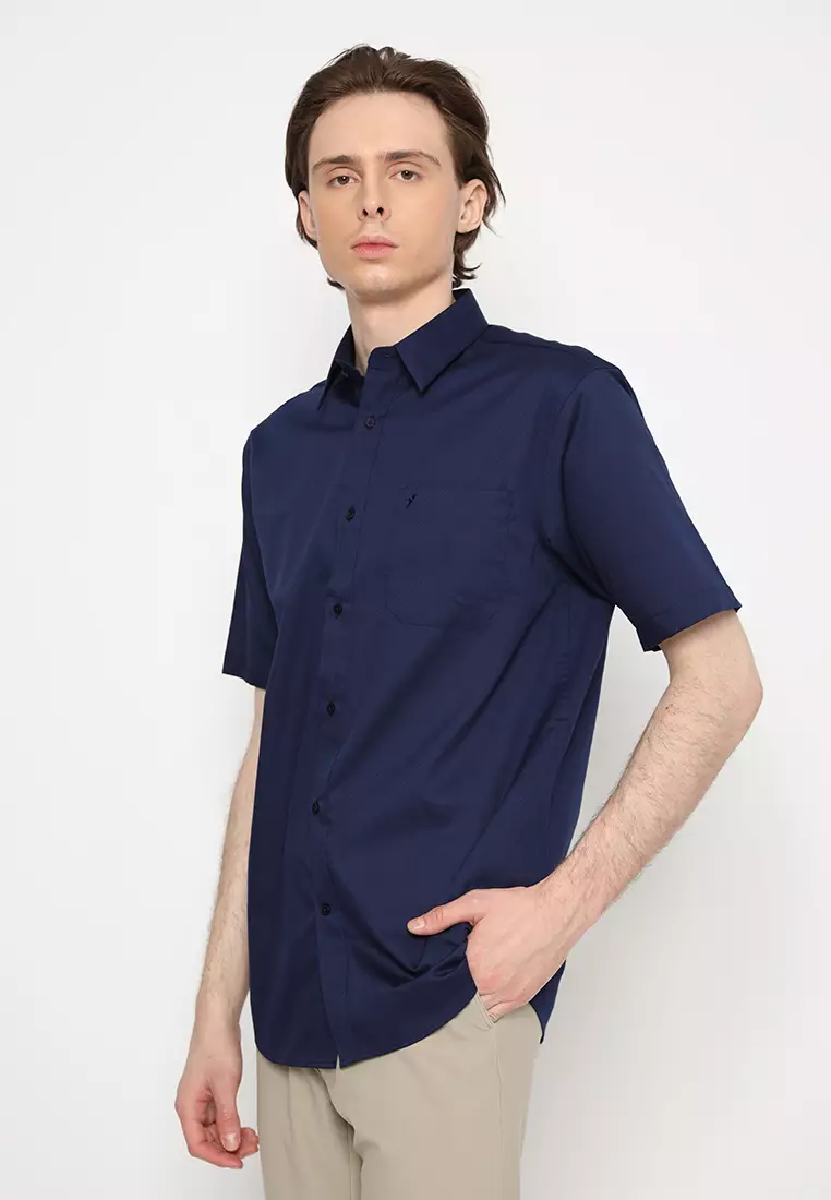 Jobb Geremy Kemeja Pria Lengan Pendek Regular Fit Navy