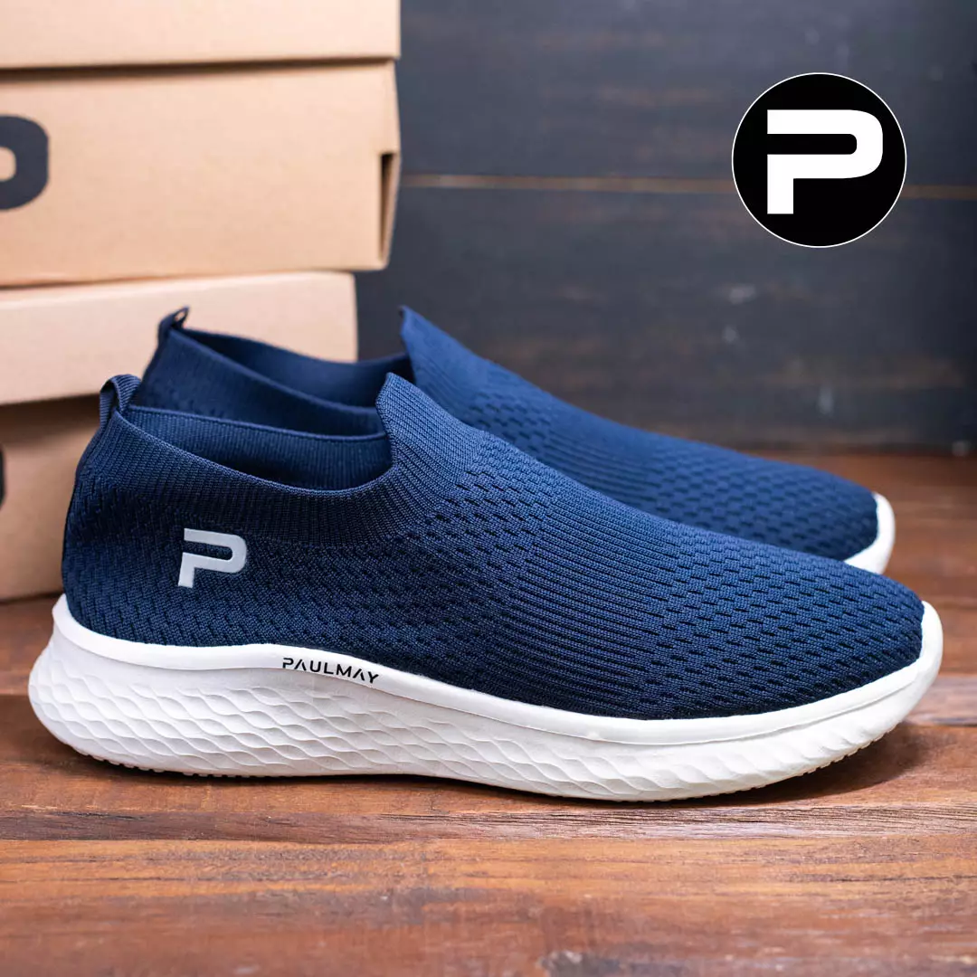PAULMAY - Sepatu Slip On Running Pria Go Walk - Navy