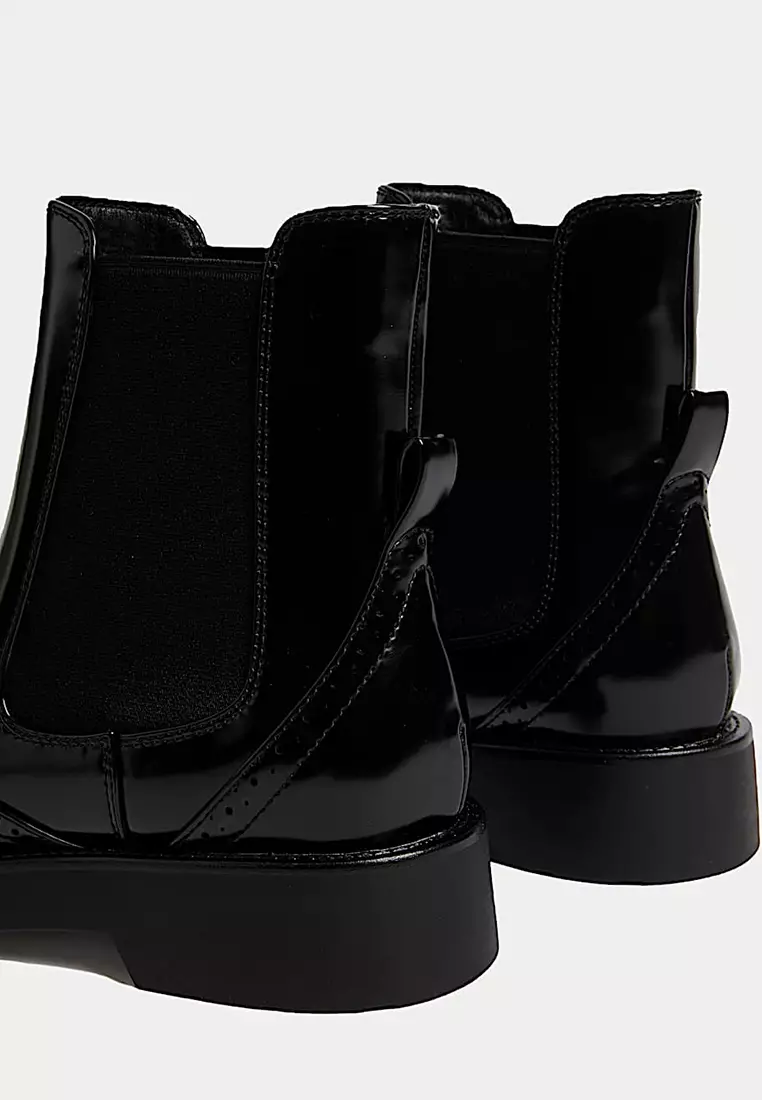 Chelsea Brogue Detail Flatform Boots