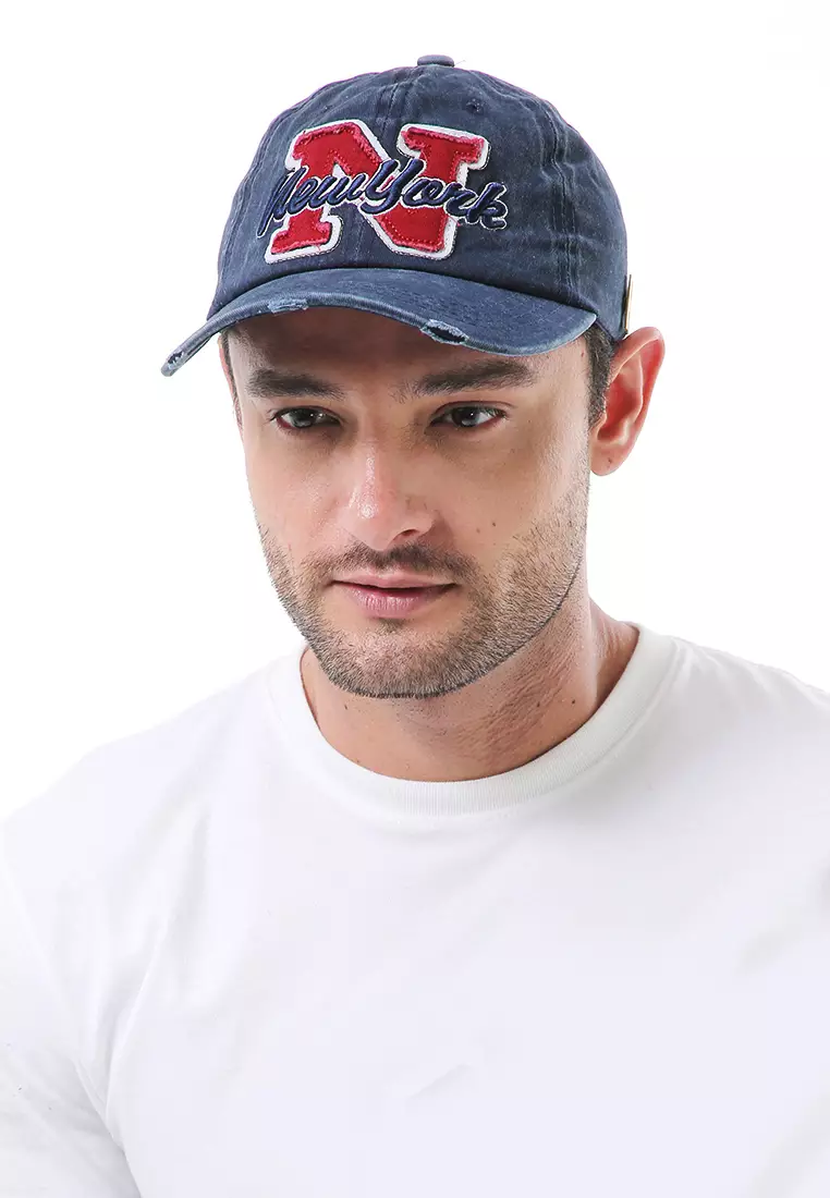 Jahari Aksesoris Fashion Pria Wanita Topi Baseball Logo Bordir Material Jeans ORIGINAL - Navy