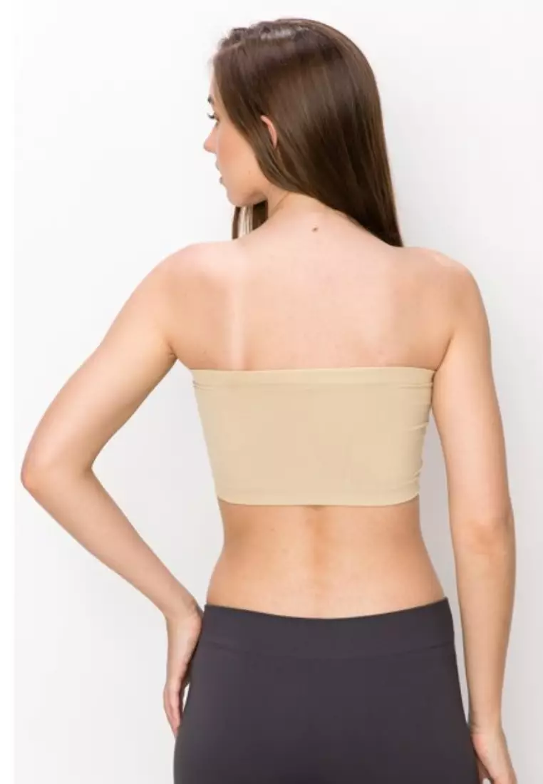 Premium Asher Strapless Non-Slip Ice Silk Bralette Top in Nude