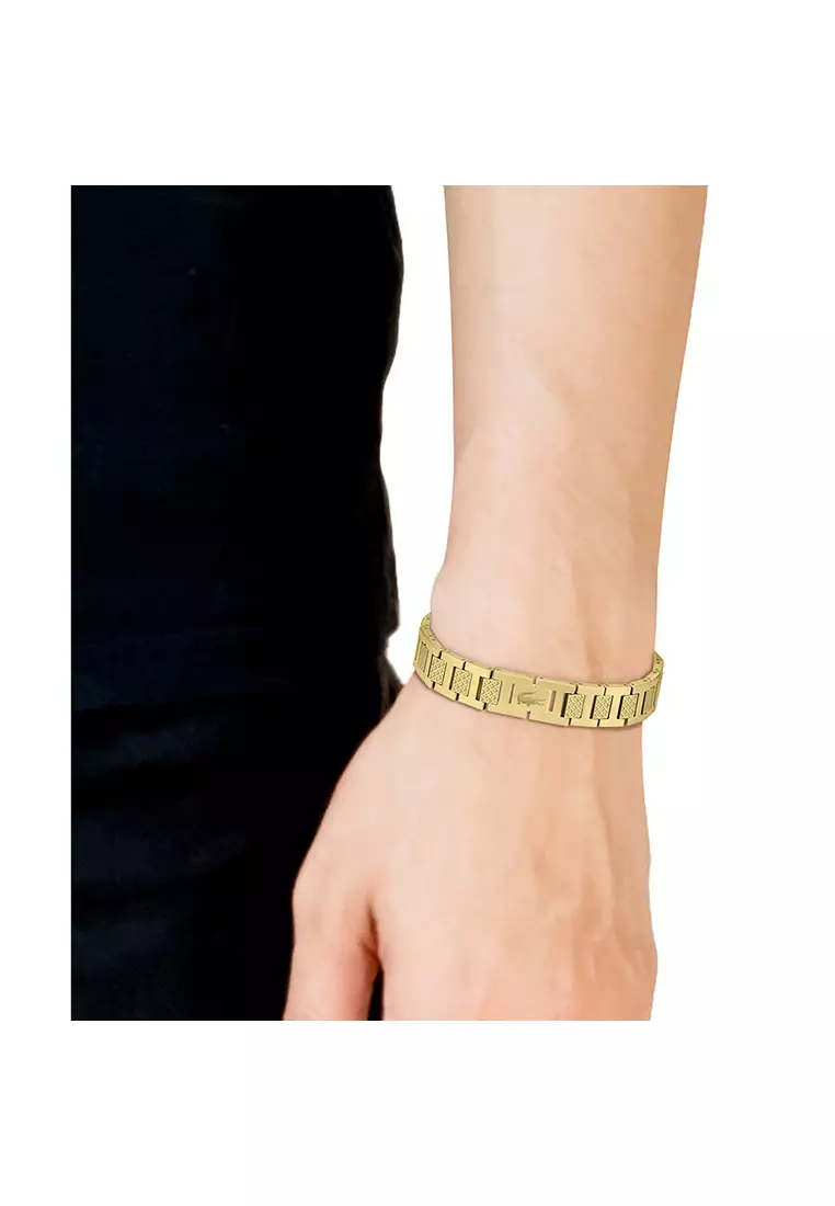 Buy Lacoste Metropole Men's Ionic Plated Thin Gold Steel Link