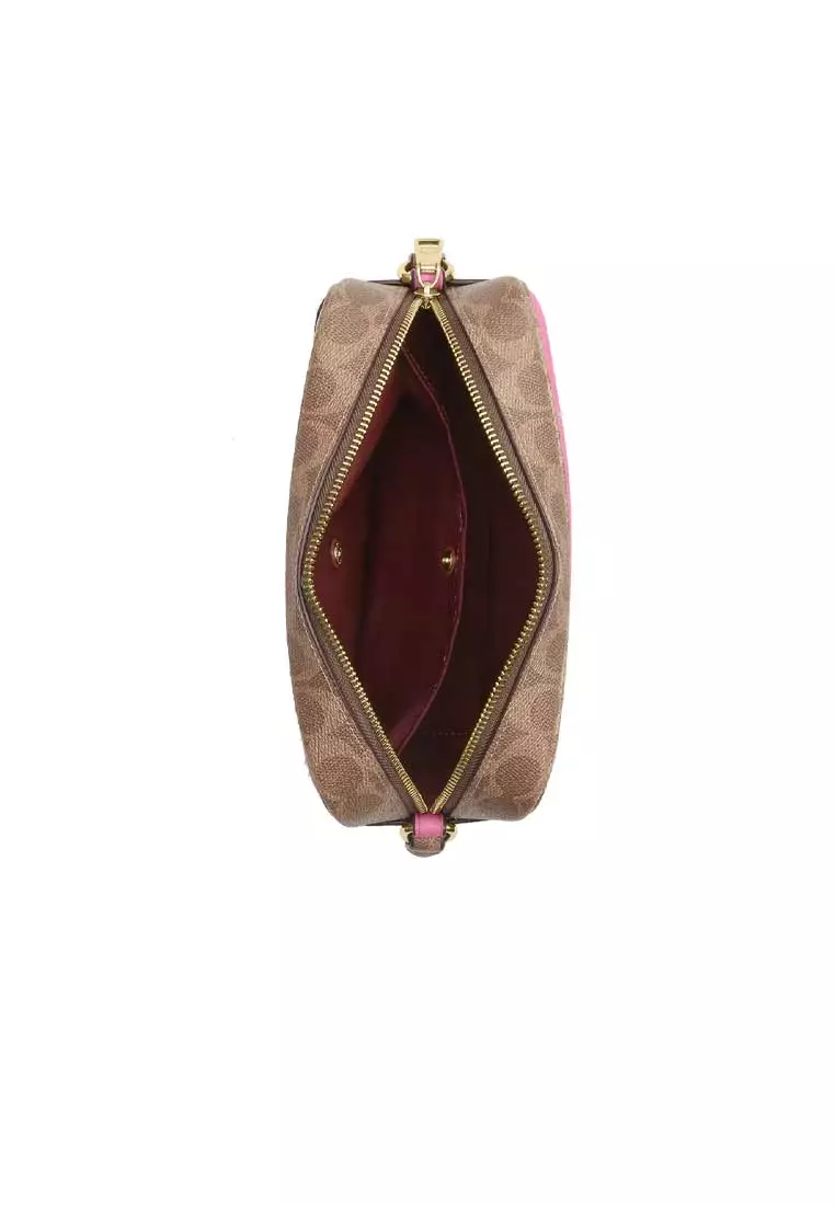 Jamie Camera Bag In Signature Canvas Pink/Tan CBM24