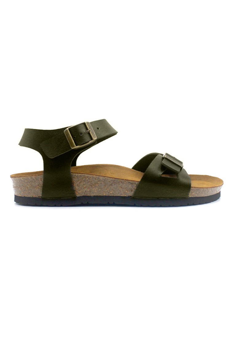 Naples - Khaki Leather Sandals & Flip Flops