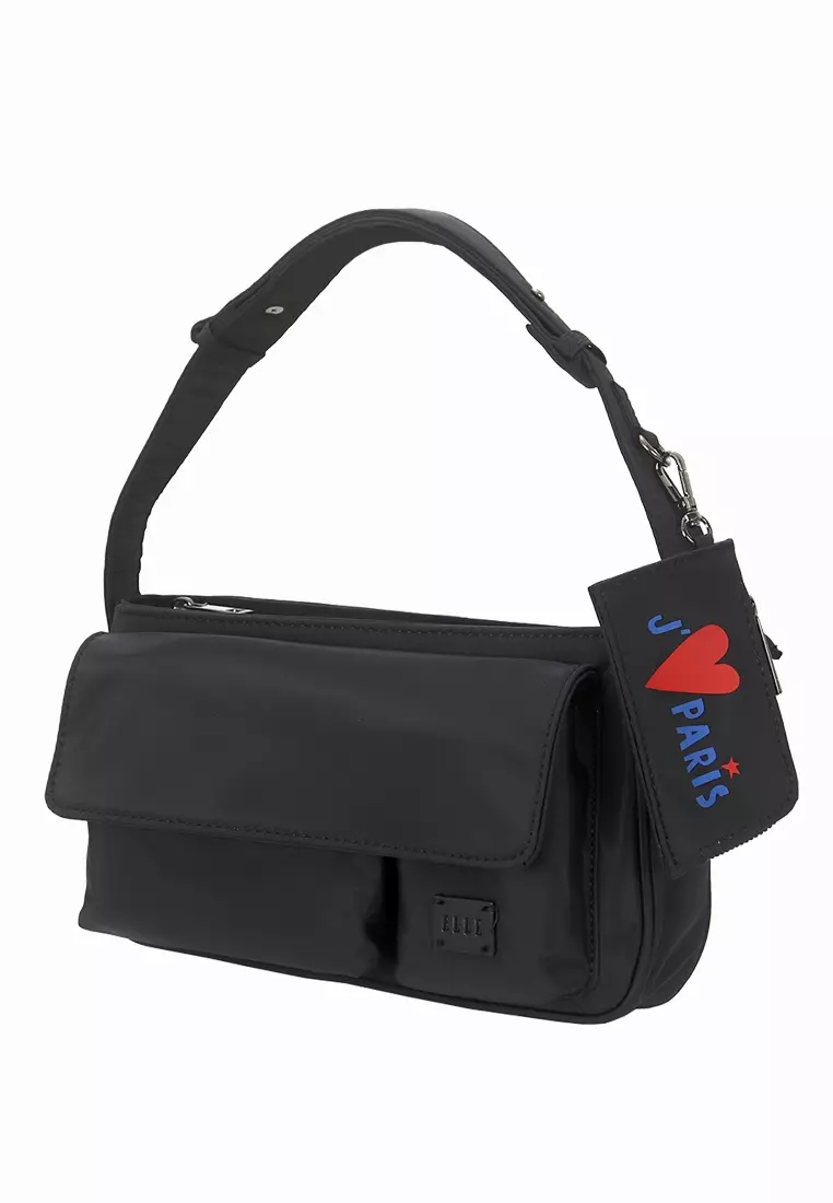 Elle Handbag B05-EL-3216 Black With Pouch acc