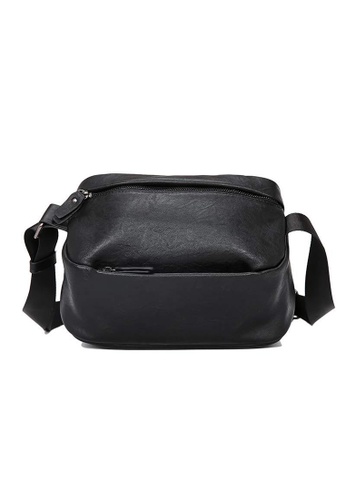 Lara black Men's Simple Design Leather Shoulder Bag Chest Bag - Black C80FEAC6EF6261GS_1