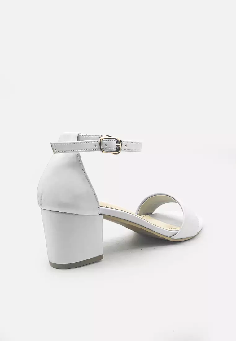 Chloe Ankle Strap Sandal Block Heels Vegan Leather