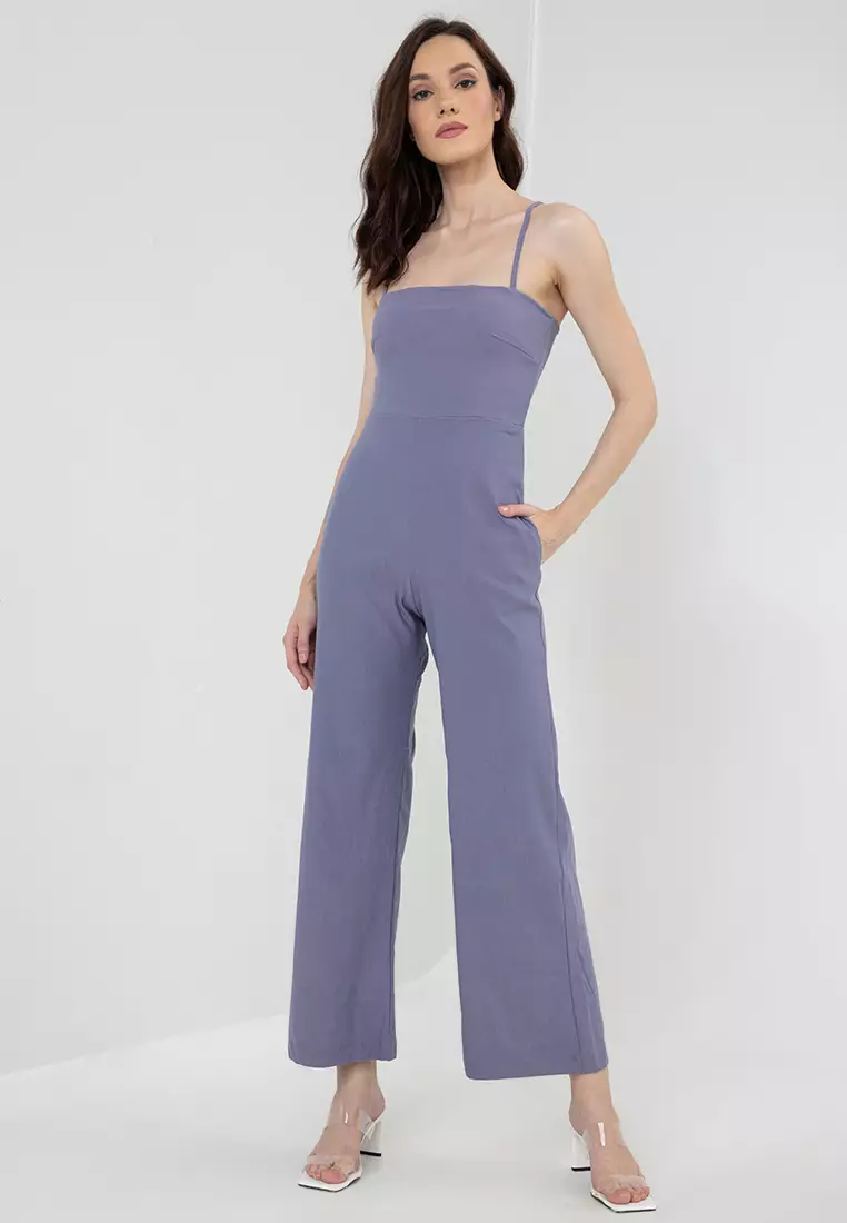 Cross back wide leg hotsell jumpsuit