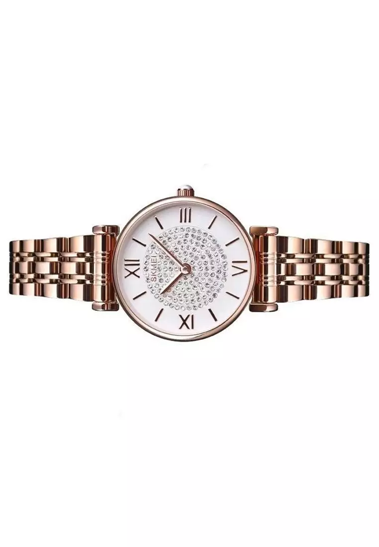 Jam Tangan Casual Analog Wanita Strap Tali Material Stainless Steel FL98 ORIGINAL