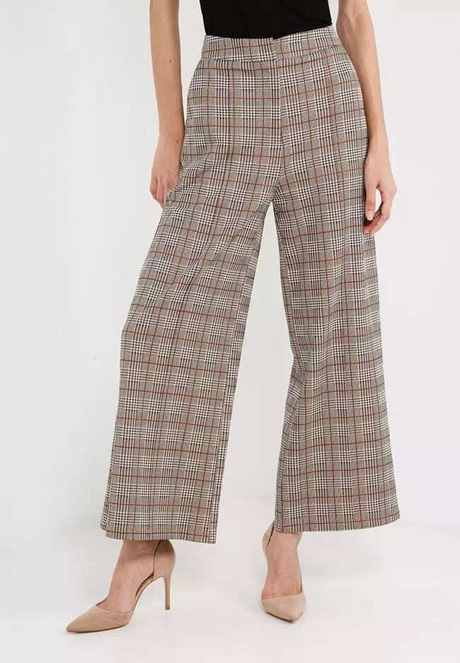 Tall Houndstooth High Waist Wide Leg Pants